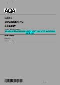 AQA GCSE ENGINEERING UNIT 1 WRITTEN PAPER QUESTIONS JUNE 2025
