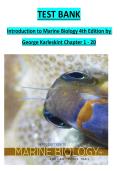 TESTBANK - Introduction to Marine Biology 4th Edition by George Karleskint Chapter 1 - 20