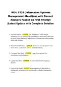 WGU C724 &lpar;Information Systems  Management&rpar; Questions with Correct  Answers Passed on First Attempt  &vert;Latest Update with Complete Solution 