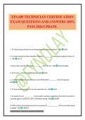 EPA 609 TECHNICIAN CERTIFICATION EXAM QUESTIONS AND ANSWERS 100&percnt; PASS 2026 UPDATE