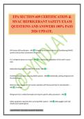EPA SECTION 609 CERTIFICATION & MVAC REFRIGERANT SAFETY EXAM QUESTIONS AND ANSWERS 100&percnt; PASS 2026 UPDATE&period;