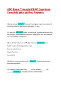 ADC Exam Through IC&RC Questions Complete With Verified Answers