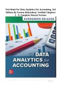 TEST BANK For Data Analytics for Accounting&comma; 3rd Edition by Vernon Richardson&comma; Verified Chapters 1 - 9&comma; Complete Newest Version