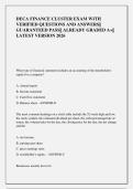 DECA FINANCE CLUSTER EXAM WITH  VERIFIED QUESTIONS AND ANSWERS&vert;&vert;  GUARANTEED PASS&vert;&vert; ALREADY GRADED A&plus;&vert;&vert;  LATEST VERSION 2026