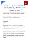 PSYC 101 General Psychology ACTUAL EXAM QUESTIONS AND ANSWERS 2026&sol;2027 &vert; Final Cumulative Exam 8 &vert; Portage Learning &vert; Pass Guaranteed - A&plus; Graded
