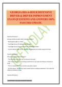 GEORGIA DDA 6-HOUR DEFENSIVE DRIVER & DRIVER IMPROVEMENT EXAM QUESTIONS AND ANSWERS 100&percnt; PASS 2026 UPDATE&period;