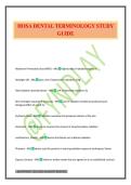HOSA DENTAL TERMINOLOGY STUDY GUIDE