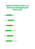 Medical Terminology Chapter 1- 8 &vert; Brand New Latest Questions And Answers 2026