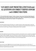 VATI GREEN LIGHT PREDICTOR EXAM LATEST EXAM 2026 &vert; ALL QUESTIONS AND CORRECT VERIFIED ANSWERS &vert;100&percnt; CORRECT SOLUTIONS