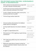 Ohio Life & Health Insurance Study Guide &ndash; Verified Questions & Answers - A&plus; Guaranteed Success