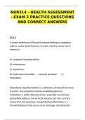 NUR 314 Health Assessment Exam 2 Practice &ndash; Head&comma; Neck&comma; Nose&comma; Mouth&comma; & Thorax