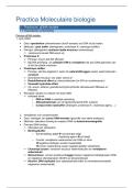samenvatting practicum moleculaire biologie en DNA technieken