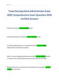 Texas Nursing Home Administrator Exam 2026 Comprehensive Exam Questions With Verified Answers 