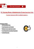 IL Nursing Home Administrator Exam Questions With Correct Answers 