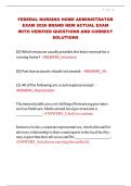 FEDERAL NURSING HOME ADMINISTRATOR EXAM 2026 BRAND NEW ACTUAL EXAM WITH VERIFIED QUESTIONS AND CORRECT SOLUTIONS 