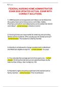 FEDERAL NURSING HOME ADMINISTRATOR EXAM 2026 UPDATED ACTUAL EXAM WITH CORRECT SOLUTIONS&period;