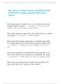 OKLAHOMA NURSING HOME ADMINISTRATOR STATE TEST Complete Questions With Correct Answers 