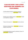 CLAB 450 EXAM 2 2026 LATEST  QUESTIONS AND ANSWERS&vert; ACE  YOUR GRADES&period;