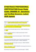 DYNATRACE PROFESSIONAL  CERTIFICATION Exam Study  Guide&colon; GRADED A&plus;&period; Questions  and Verified Answers&period; Latest  2026 Update 