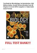 Test Bank for Microbiology&colon; An Introduction&comma; 14th Edition Author&colon; Gerald Tortora&comma;Christine Case All Chapters Covered 100&percnt; Complete A&plus; Study Guide Latest Version