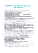 First Aid&semi; C&period;L&period;E&period;E&period;T&period; Exam Questions and Answers&period;
