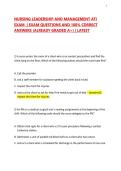 NURSING LEADERSHIP AND MANAGEMENT ATI   EXAM  &vert; EXAM QUESTIONS AND 100&percnt; CORRECT   ANSWERS &lpar;ALREADY GRADED A&plus;&rpar; &vert; LATEST 20262027
