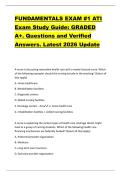 FUNDAMENTALS EXAM &num;1 ATI  Exam Study Guide&colon; GRADED  A&plus;&period; Questions and Verified  Answers&period; Latest 2026 Update 