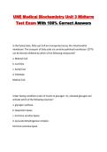UNE Medical Biochemistry Unit 3 Midterm Test Exam With 100&percnt; Correct Answers