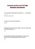 Fresenius medical care PCT test Questions and Correct Answers