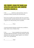 SOD THEORY 1 EXAM TEST BANK 2026  UPDATED QUESTIONS AND VERIFIED  ANSWERS GRADED A&plus;