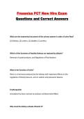 Fresenius PCT New Hire Exam Questions and Correct Answers