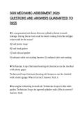 SOS MECHANIC ASSESSMENT 2026  QUESTIONS AND ANSWERS GUARANTEED TO  PASS 