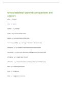 Musculoskeletal System Exam questions and  answers 
