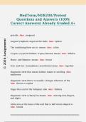 MedTerm&sol;NUR200&sol;Pretest  Questions and Answers &lpar;100&percnt;  Correct Answers&rpar; Already Graded A&plus;
