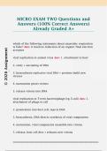 MICRO EXAM TWO Questions and  Answers &lpar;100&percnt; Correct Answers&rpar;  Already Graded A&plus; 