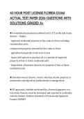 45 HOUR POST LICENSE FLORIDA EXAM ACTUAL TEST PAPER 2026 QUESTIONS WITH SOLUTIONS GRADED A&plus;