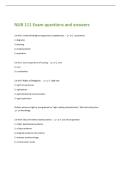 NUR 111 Exam questions and answers 