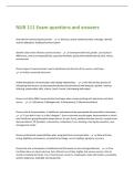 NUR 111 Exam questions and answers 