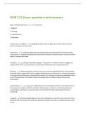 NUR 111 Exam questions and answers 