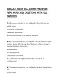 ACEABLE AGENT REAL ESTATE PRINCIPLES FINAL PAPER 2026 QUESTIONS WITH FULL ANSWERS