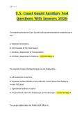 U&period;S&period; Coast Guard Auxiliary Test  Questions With Answers 20262027