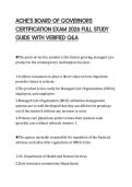 ACHE'S BOARD OF GOVERNORS CERTIFICATION EXAM 2026 FULL STUDY GUIDE WITH VERIFIED Q&A
