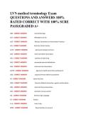 LVN medical terminology Exam QUESTIONS AND ANSWERS 100&percnt; RATED CORRECT WITH 100&percnt; SURE PASS&vert;GRADED A&plus;