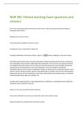 NUR 302- Patient teaching Exam questions and  answers 