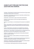 USABO PLANT FORM AND FUNCTION EXAM QUESTIONS AND ANSWERS