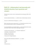 NUR 121 - Inflammation&sol; and immunity and  Arthritis disorders Exam questions and  answers 