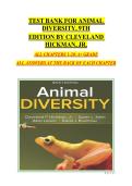 Test Bank for Animal Diversity 8th Edition by David Hickman Jr&period;&comma; Larry Roberts&comma; Susan Keen&comma; Allan Larson & Eisenhour &vert; Latest 2025&sol;2026 Update &vert; Verified Questions & Correct Answers