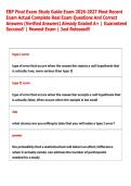 EBP Final Exam Study Guide Exam 2026-2027 Most Recent  Exam Actual Complete Real Exam Questions And Correct  Answers &lpar;Verified Answers&rpar; Already Graded A&plus; &vert; Guaranteed  Success&excl;&excl; &vert; Newest Exam &vert; Just Released&excl;&excl;  