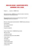 RHS 226 EXAM 1 QUESTIONS WITH ANSWERS 100&percnt; PASS 