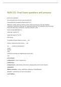 NUR 121- Final Exam questions and answers 